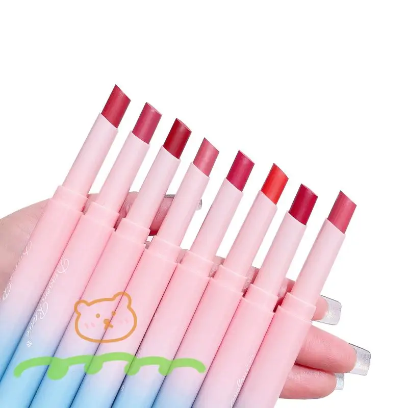 

Matte Lipstick Moisturizing Matte Texture Long Lasting Waterproof Not Stick Cup Lip Gloss 8Colors Bean Paste Color Lipstick Pen