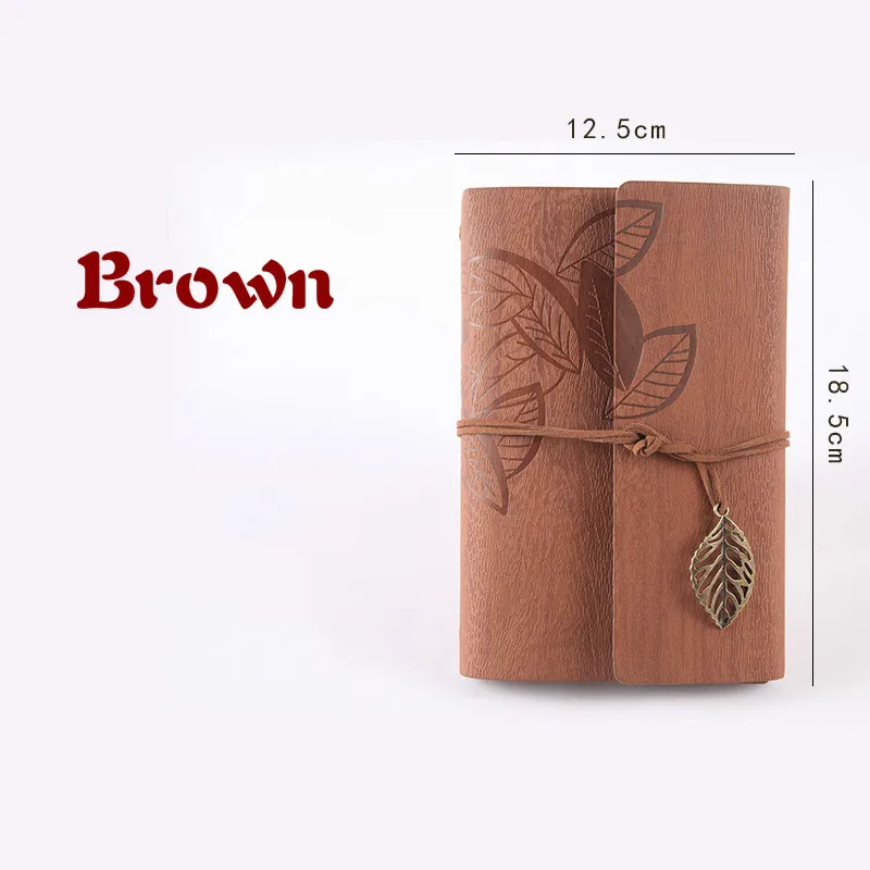 brown Винтажная записная книжка для путешественников, дневник, блокнот из искусственной кожи, спираль, записная книжка, бумага, журналы планирования, школьные канцелярские принадлежности, подарок - Цвет: brown