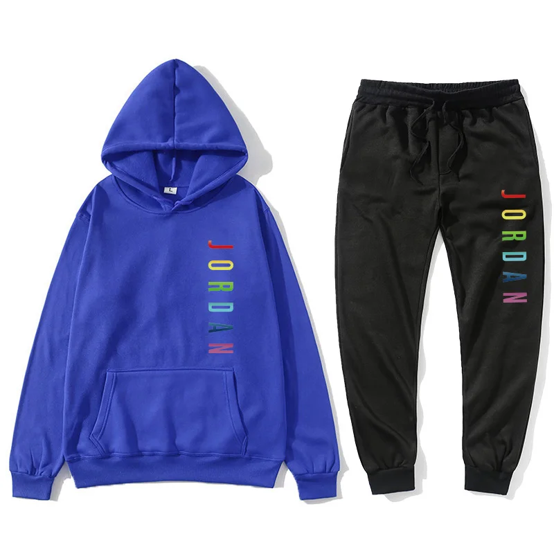 

Sweatshirt Set Hoodie + Sweatpants Jogging Men's Pullover Sweatshirt NewMen2020 Fashion Letter Print Hoodie Set