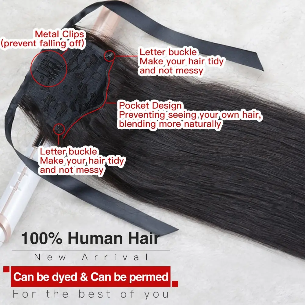 Может быть Стиль бразильский Волосы Remy &quotконский хвост&quot Обёрточная бумага