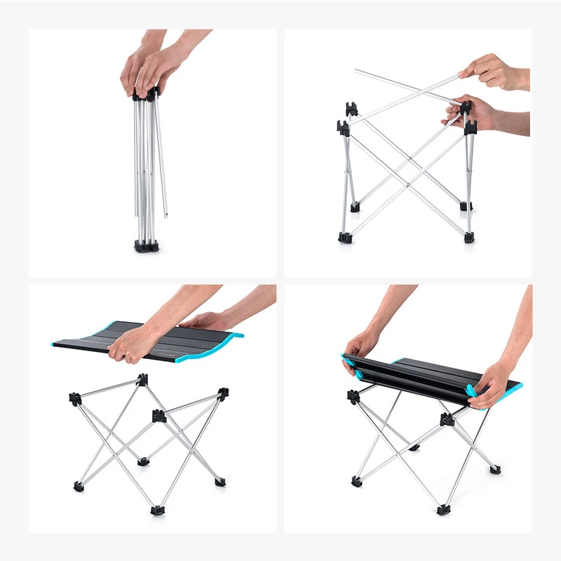 Портативный Складной Стол NatureHike с алюминиевой столешницей для походов на