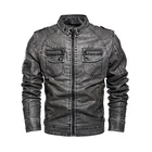 Мужская кожаная куртка, черная теплая ветрозащитная куртка из бархата для отдыха на осень и зиму 2019