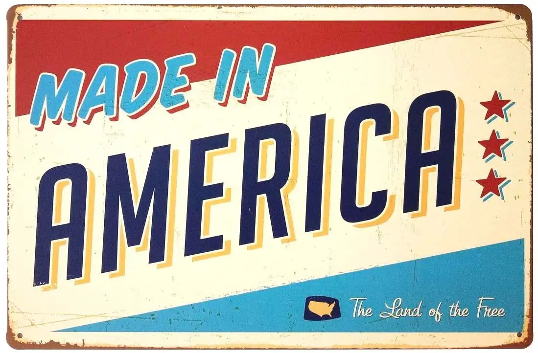 

ERLOOD Made in America Retro Metal Vintage Tin Sign 12 x 8