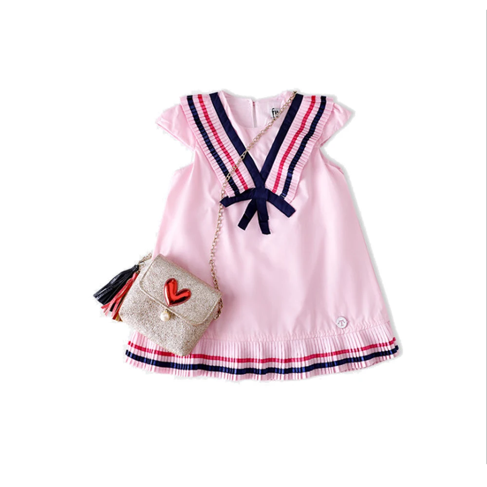 Брендовое платье для девочек новинка 2019 принцессы младенцев с бантом летняя