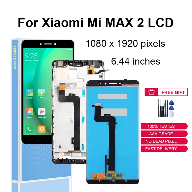 

6.44 Inch LCD Display For Xiaomi Mi Max 2 max2 LCD Touch Screen Digitizer Assembly with Frame Replacement Repair Parts