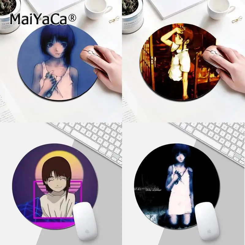 

MaiYaCa Serial Experiments Lain Anime Office Mice Gamer Soft Mouse Pad Round Desk Gamer Gaming Mat For PC Laptop Round Mouse Pad