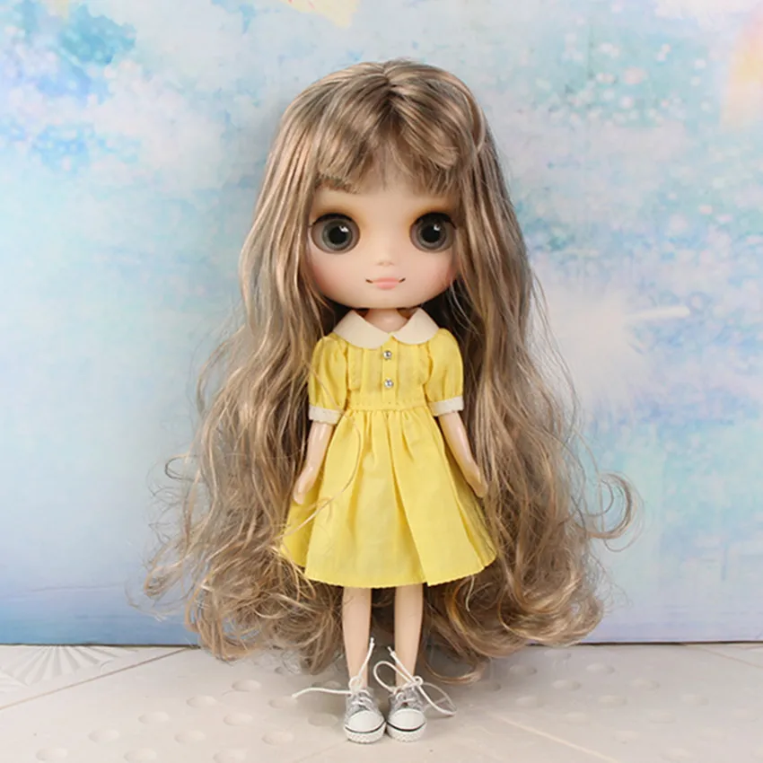 doll and dress shoes Кукла Middle blyth, телесный цвет лепесток лотоса длинные золотистые волосы кукла Middle blyth подходит для DIY Изменить игрушка для девочек - Цвет: doll and dress shoes