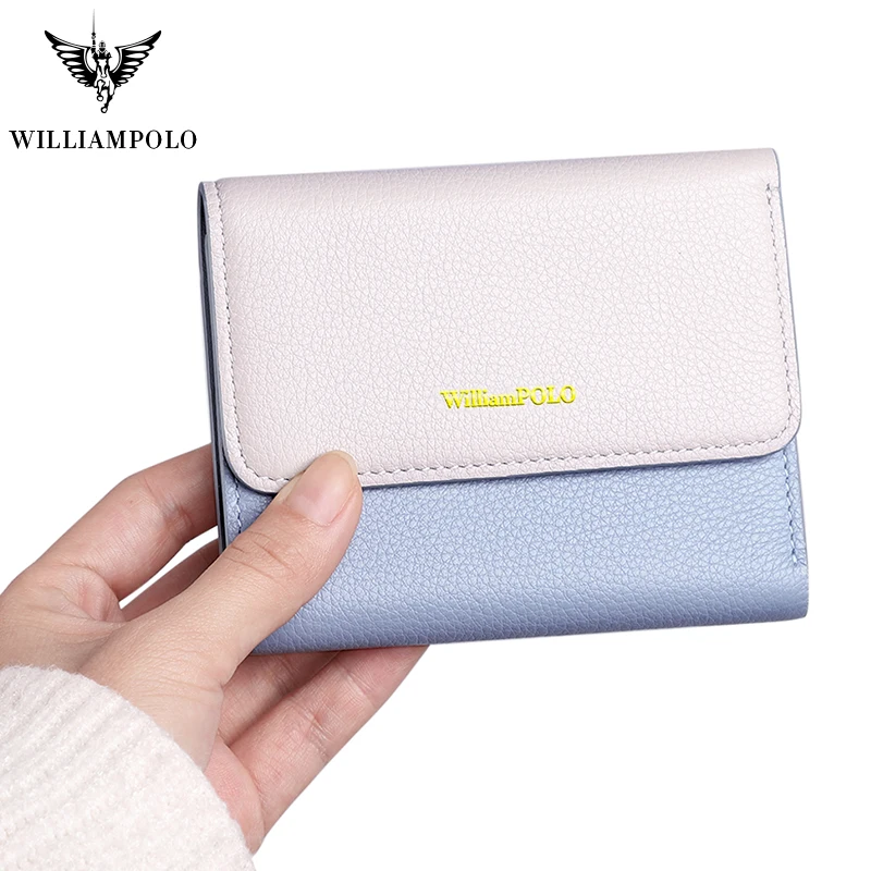 High-end leather wallet women fashion simple multi-function large-capacity folding zipper card Chuck layer leather mini wallet