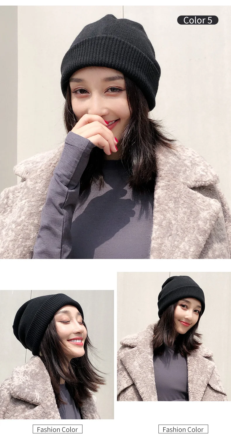 Зимняя женская кашемировая шапка вязаная Gorros модная Корейская теплая мягкая женская повседневная одноцветные бейсболки зимняя женская шапка бини белая