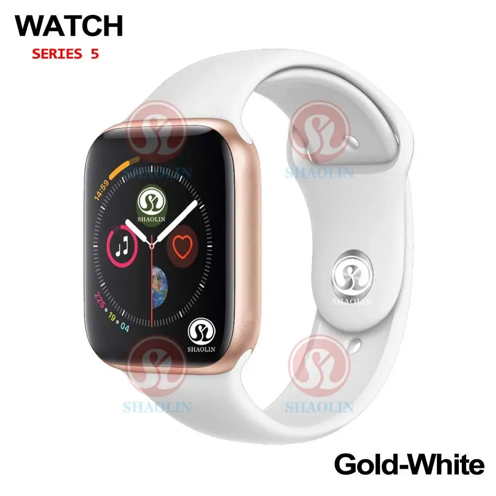 Gold White Скидка 50% на 42 мм умные часы серии 4 часы Push Message Bluetooth подключение для Android телефона IOS apple iPhone 5 7 8 X Smartwatch - Цвет: Gold White