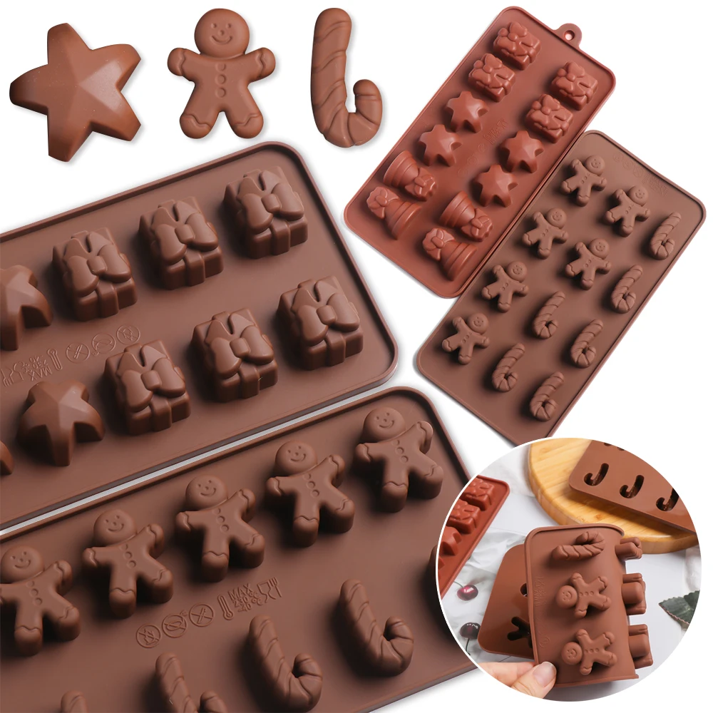 

Christmas shape design Cookie Shaping Decorating Baking Trays Xmas Chocolate Mold Gingerbread Man Christmas Candy Mould