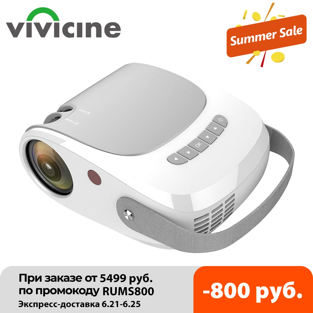 Vivicine 2021 Newest 720p HD Home Theater Video Projector,HDMI USB PC 1080p Game Movie Proyector Beamer Support AC3
