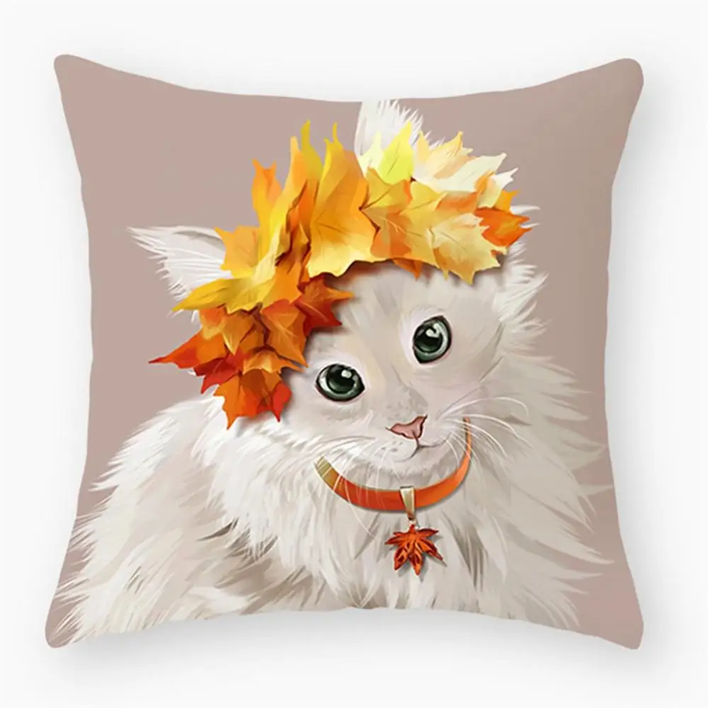 

Cute Small Cat Pattern Couple Home Decorative Hug Pillow Case Sofa Cushion Cover 45*45 Cm Elegant Stylish Design