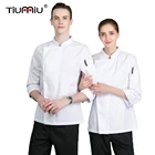 Высококачественная куртка шеф-повара с длинным рукавом унисекс, профессиональная Рабочая Униформа для отеля, ресторана, кафе, пекарни, суши, барбекю, Рабочая Рубашка для официанта