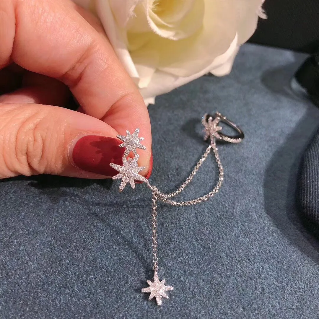 

UMGODLY Luxury Brand Earrings Fashion Tassel Star Cubic Zirconia Women Party Jewelry New Arrival