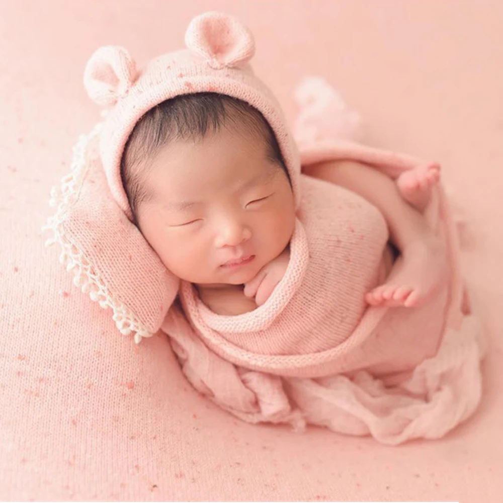 D&ampJ 4pcs/5pcs Newborn Sets Photography Props Baby Posing Pillow Hat Bonnet Wraps Background Blanket Fotografia Studio | Детская