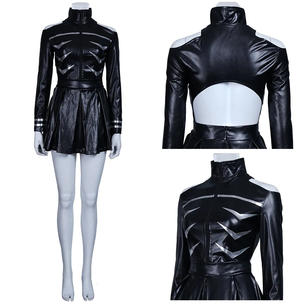 

JP Аниме Токийский Гуль Кен канеки Косплей Костюм женский черный кожаная Форма платье костюм Хэллоуин костюм с маской