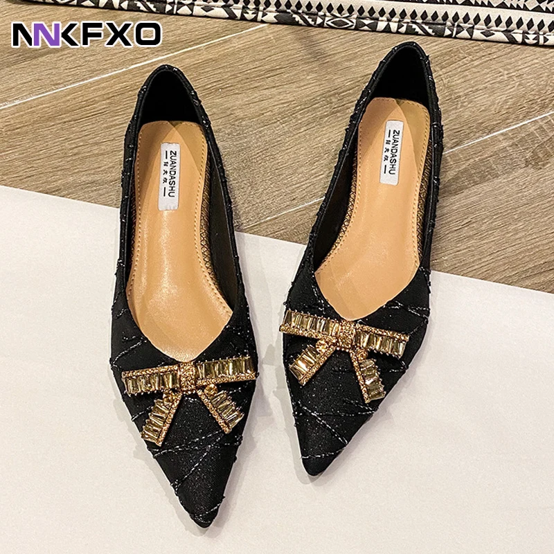 

Women Flats Elegant Style Pointed Toe Lady Flat Heel Shoes Slip on Loafers Plus big Size 34-43 apricot Casual vc3299