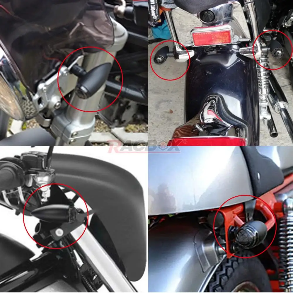 2/4pcs Motorcycle Turn Signals 12V mini Bullet Indicators Light Running Lamp Universal for motorbikes Honda Yamaha Suzuki |