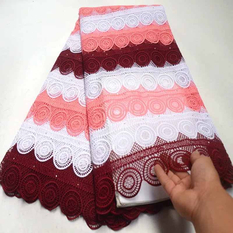 3 Мелодии гладкое хлопковое гипюровое кружево Африканский шнур кружева нигерийская швейцарская Одежда Ткань свежая здоровая одежда высшего качества 5 ярдов/шт RG988