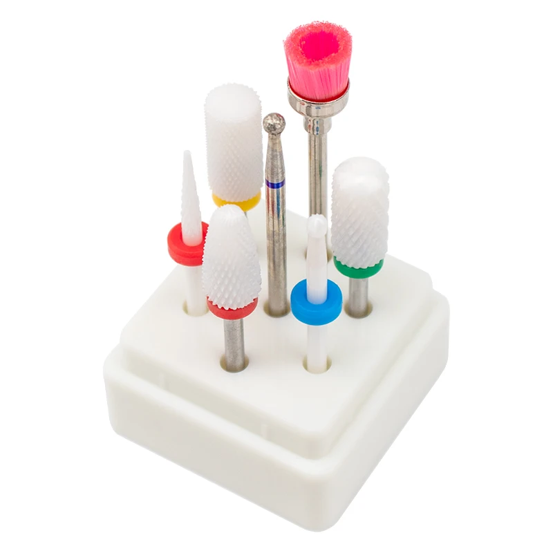 Керамические сверла для ногтей 7 шт./компл. шлифовальные удаления УФ геля