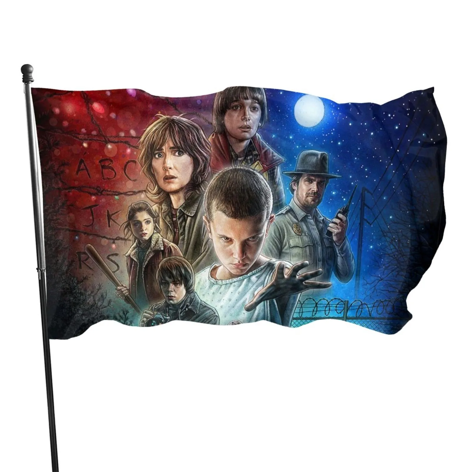 

Горячая Распродажа 3d печать очень странные дела флаг Крытый флаг для домашнего декора