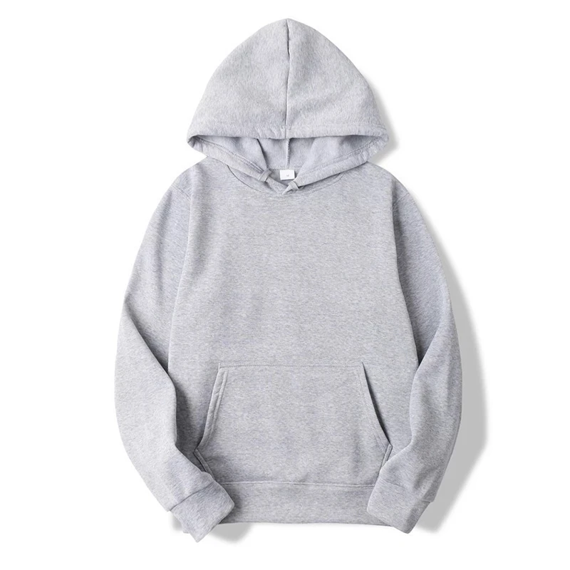 

2021 new men's fashion hoodie sports and leisure pure color spring and autumn fleece hooded pullover
