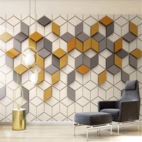 xuesu simple ginger yellow mosaic modern 3d tv background wall custom bedroom 8d mural