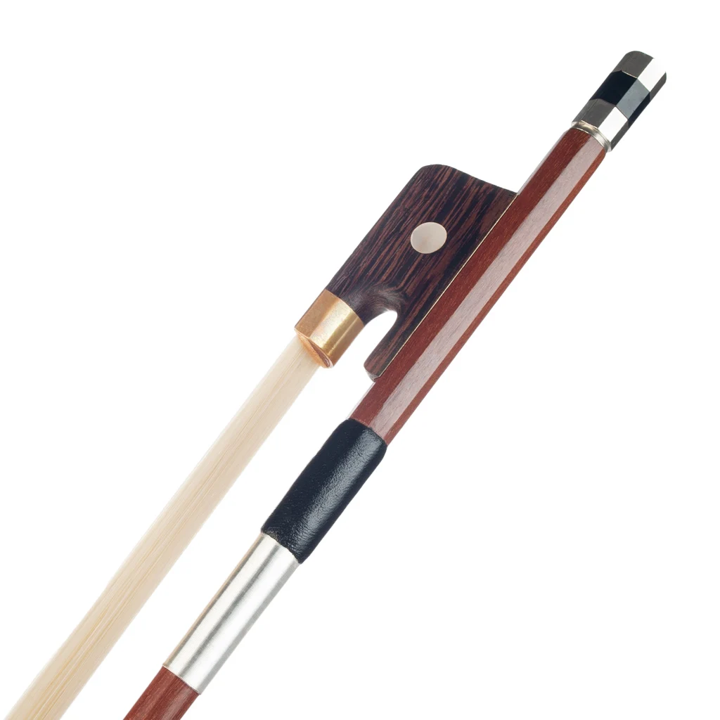 1/2 Upright Double Bass Bow French Bow Natural Bow Hair Brazilwood Half Size Durable Bass Bow