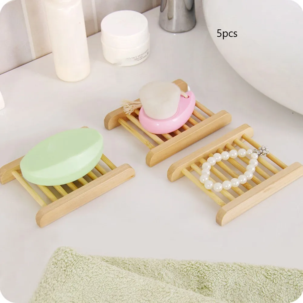 

5pcs Wooden Soap Holder 15*13*11cm Rack Overhead Drainage Design Waterproof Coating Lightweight Bathroom Storage & Organization