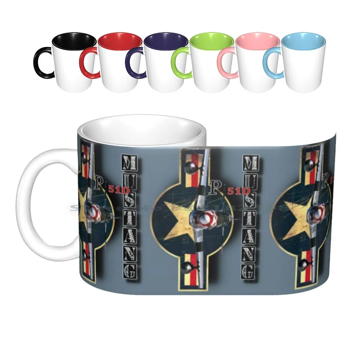 

" " P-51 Ceramic Mugs Coffee Cups Milk Tea Mug Idea Planes Fighter Planes United States Us Air Force Online Games Computer