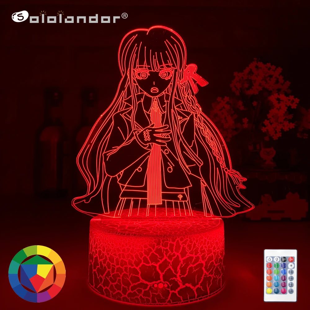 

Newest 3D Anime Lamp Danganronpa Kirigiri Kyouko Illusion Led Changing Nightlights Lampara For Bedroom Decoration Dropshipping