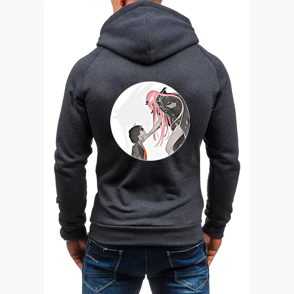

Japan Anime DARLING in the FRANXX Fall Winter Brand Men's Hoodie Men High Quality Printed Long Sleeve zipper Men's Sweatshirts