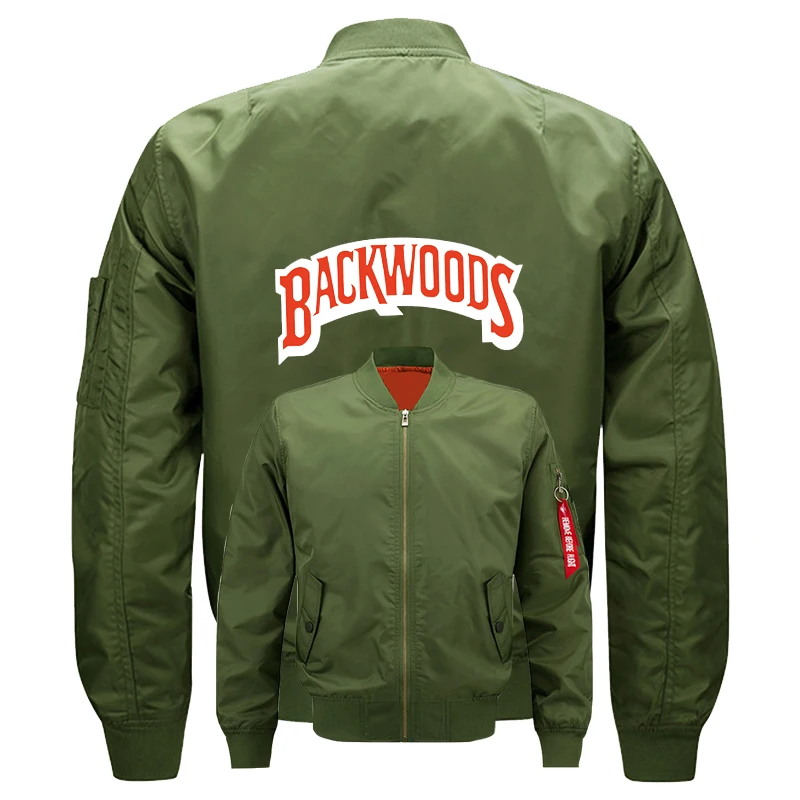 Весенняя куртка-бомбер мужская Тонкая армейская зеленая Военная мотоциклетная