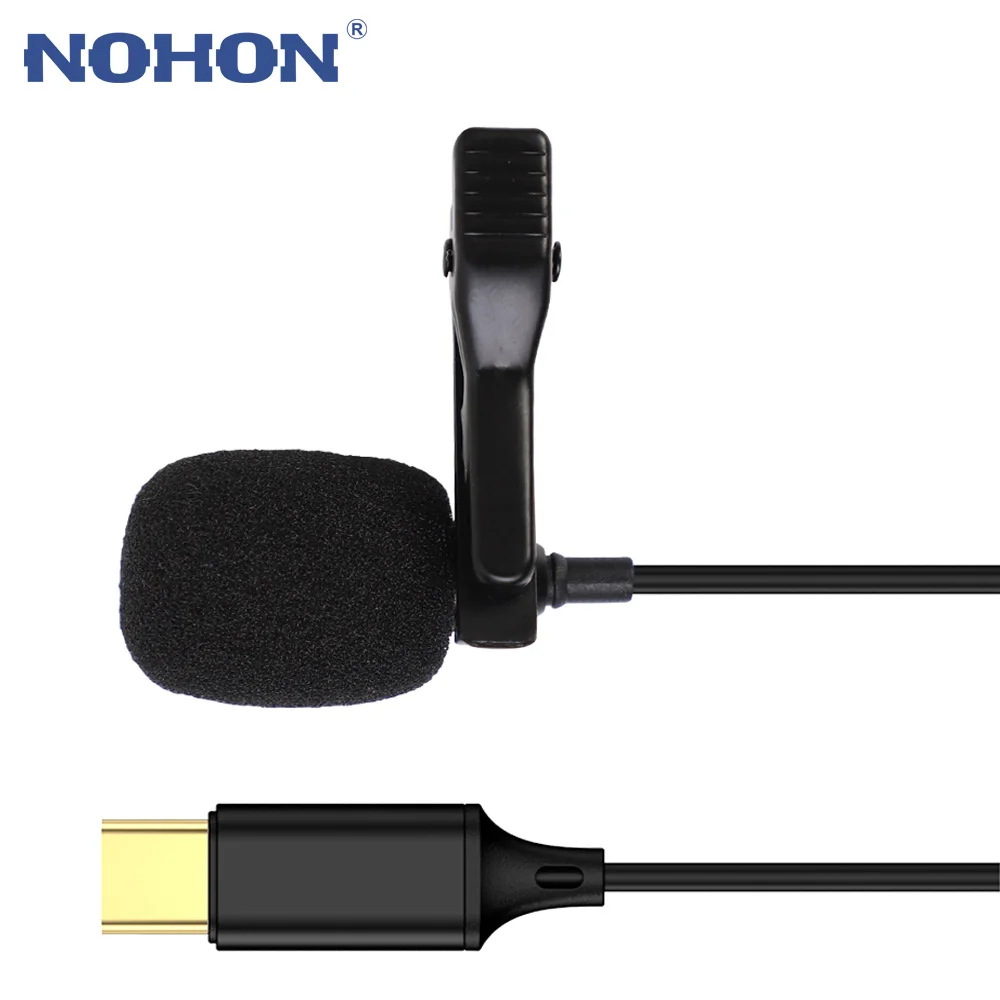 Nohon Lavalier микрофон USB Type C для Samsung Huawei Xiaomi Redmi Oneplus конденсаторный студийный