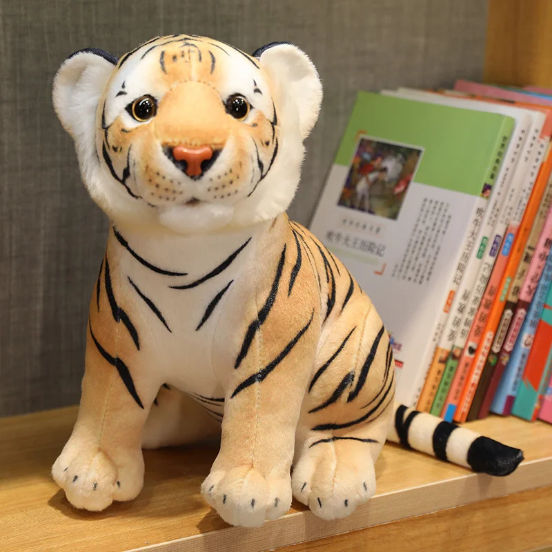 

11.8in Simulation Tiger Toy Stuffed Animal Brown White Lifelike Baby Tiger Doll Home Decoration Gifts for Kids Appease 24/30cm