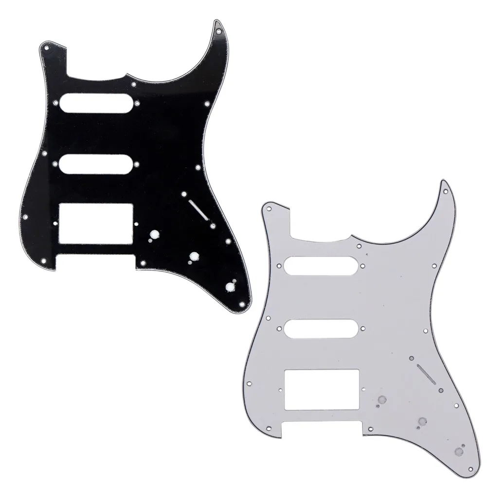 

11 Holes 3 Ply SSH Guitar Pickguard Scratch Plate For Strat SQ Electric Guitars White/black Stringed Instruments Guitar Parts