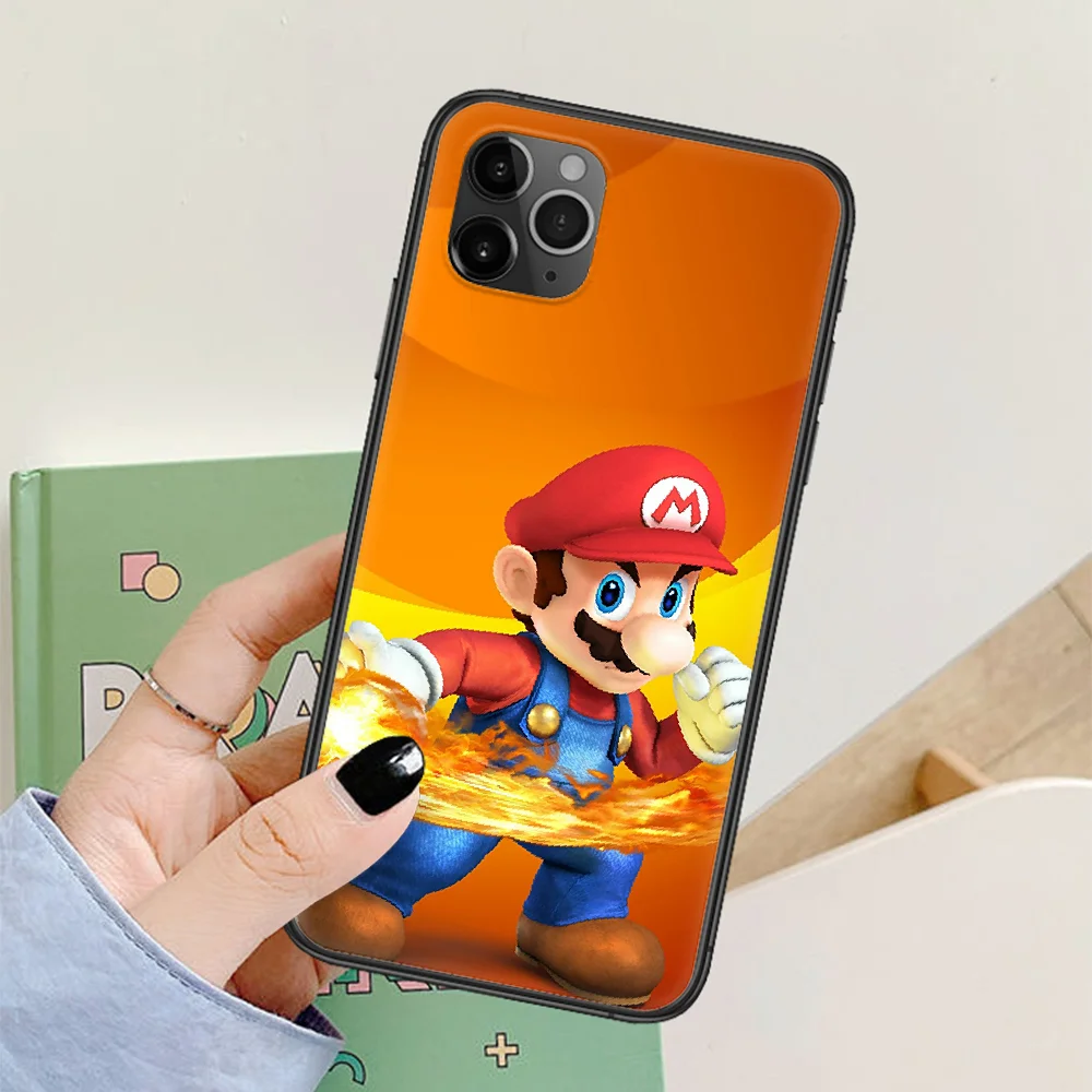 

cartoon Funny Super Marios Bros Phone Case For Iphone 4 4s 5 5S SE 5C 6 6S 7 8 Plus X XS XR 11 12 Mini Pro Max 2020 black
