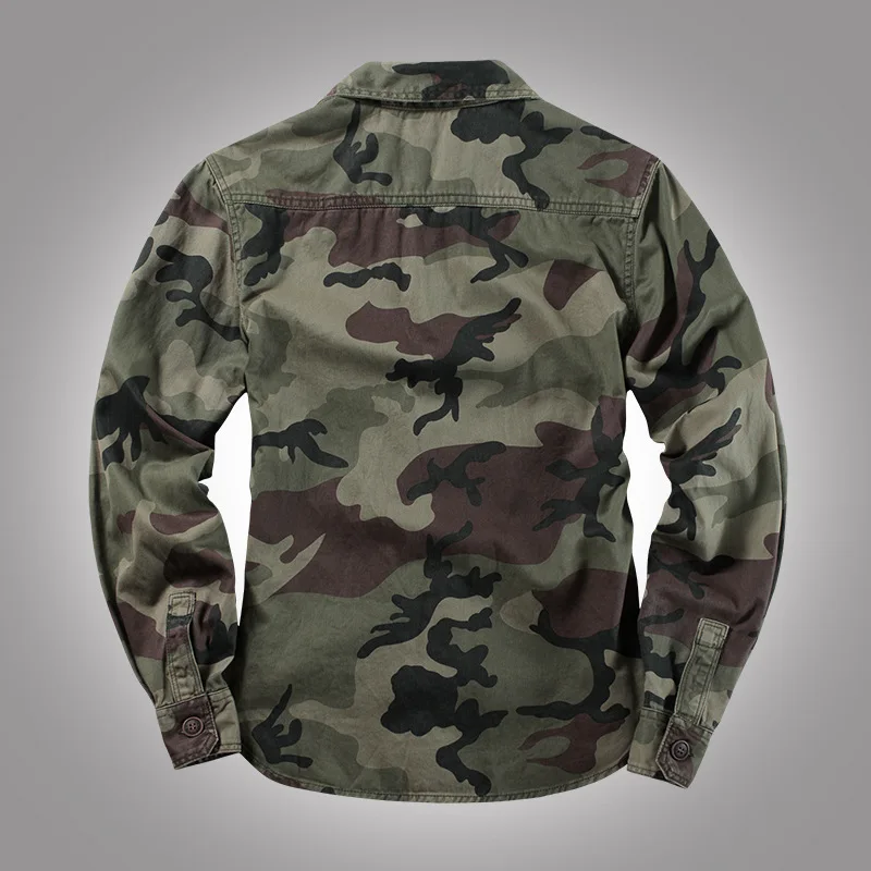 Outdoor Military Army Fan Cotton Camo Men's Shirt High Quality Long Sleeve Shirts Cargo Jacket