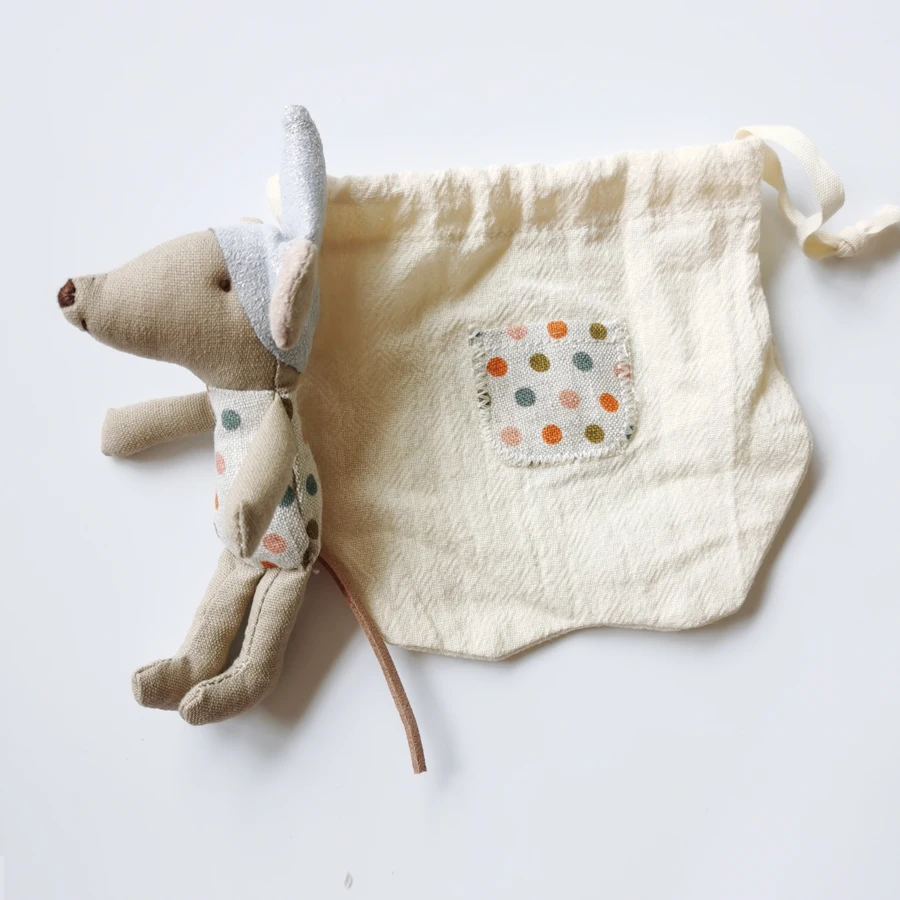 Миниатюрная сказочная игрушка-мышь с сумкой для сбора маленькие мышки тканевая