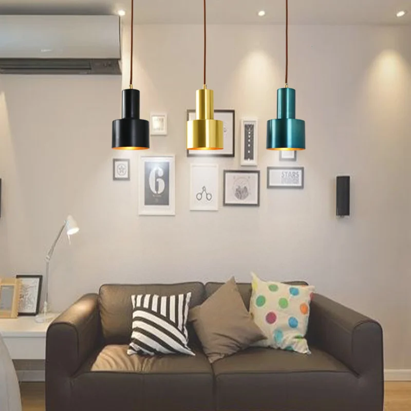 Европейская Скандинавская маленькая медная латунная Подвесная лампа