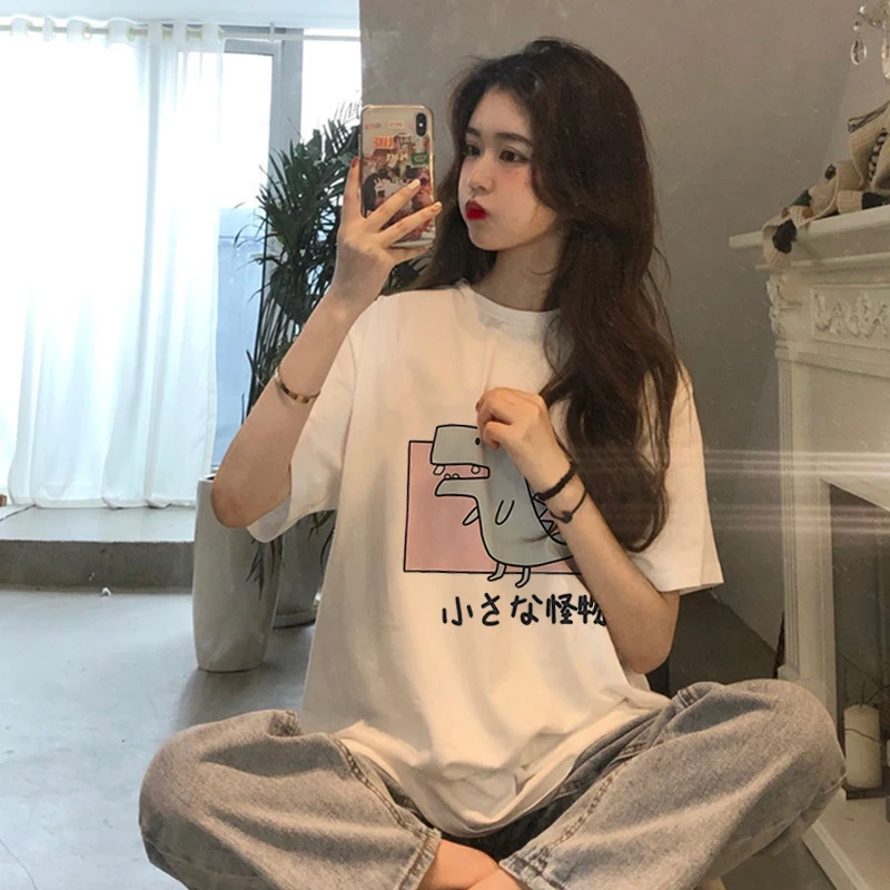 

Spring and Summer New Girlfriends Clothes Versatile Mid-Length Ins Fashion Brand Loose Top Internet Celebrity Same Style