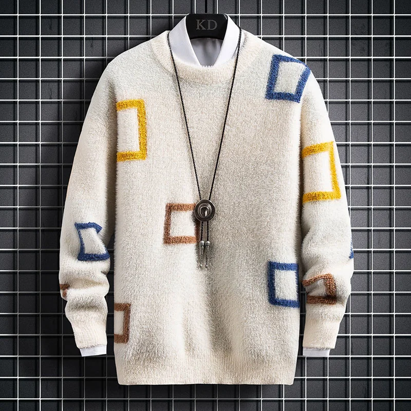 

Новый Зимний кашемировый свитер, Мужская одежда, высококачественный мужской пуловер, свитеры, сохраняющий тепло, модный мужской рождествен...