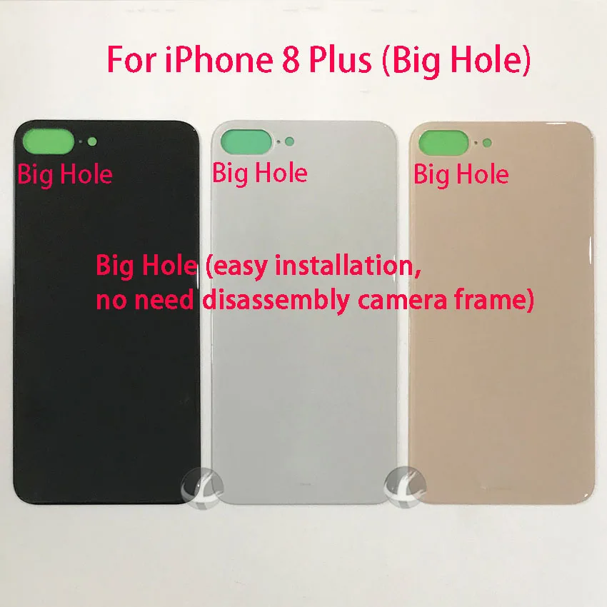 Универсальная версия с большими отверстиями кулоны А-заднее стекло для iphone 8 8P Plus