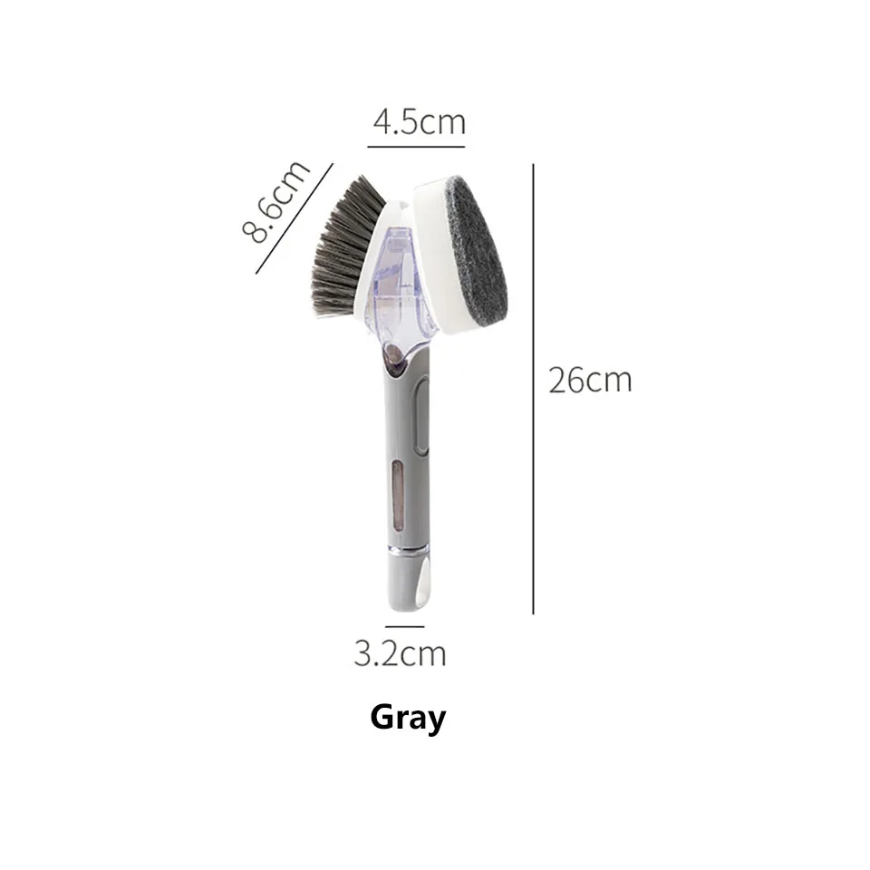 

Multi-function Plus Detergent Press Non-stick Frying Brush Long Handle Decontamination Cleaning Brush Dish Scrubbing Pot Brush