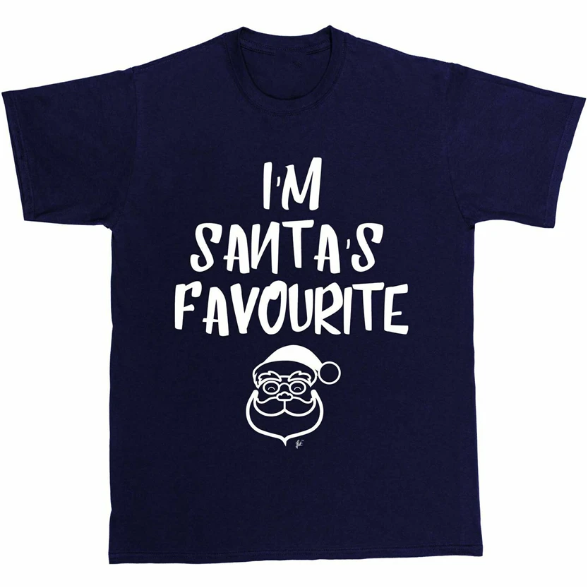 I'M Santa'S Favourite Smiling Santa Face Рождественская Мужская футболка Бодибилдинг
