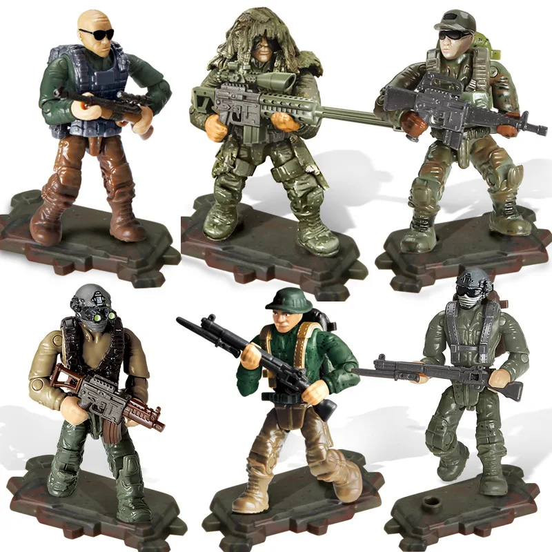 6 шт./компл. конструктор городская полиция военные мини фигурки спецназа с