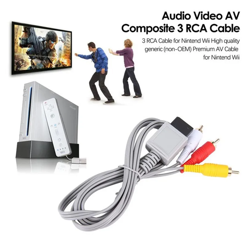 1 8 м компонентный кабель Аудио Видео AV композитный 3 RCA-кабеля 480p видео выход для