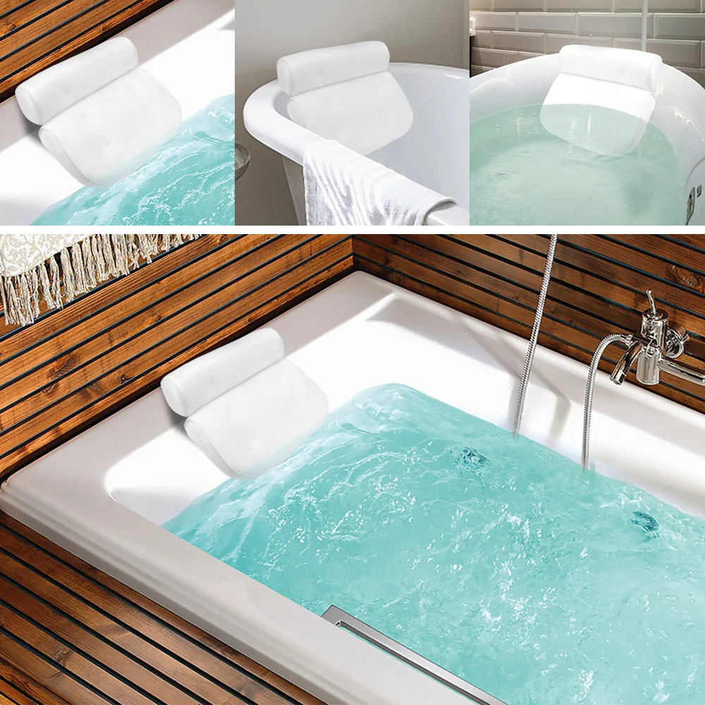 Подушка для ванны спа 3D сетчатая подушка подголовника дышащая на присосках