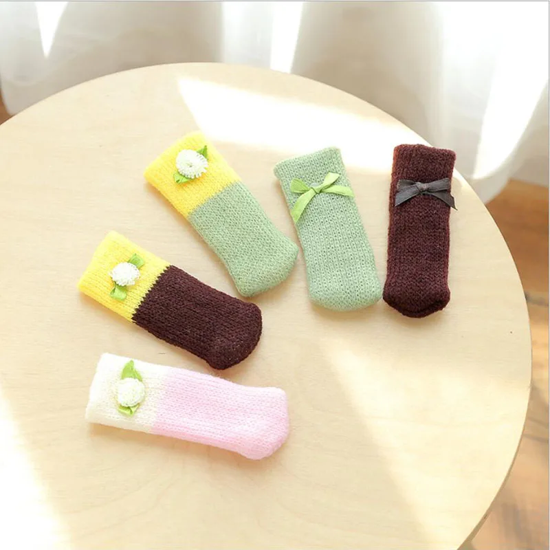 

4pcs/set Cute Knitted home textile decoration Chair table legs cushions cover Table leg mat on Floor Prevent noise H335